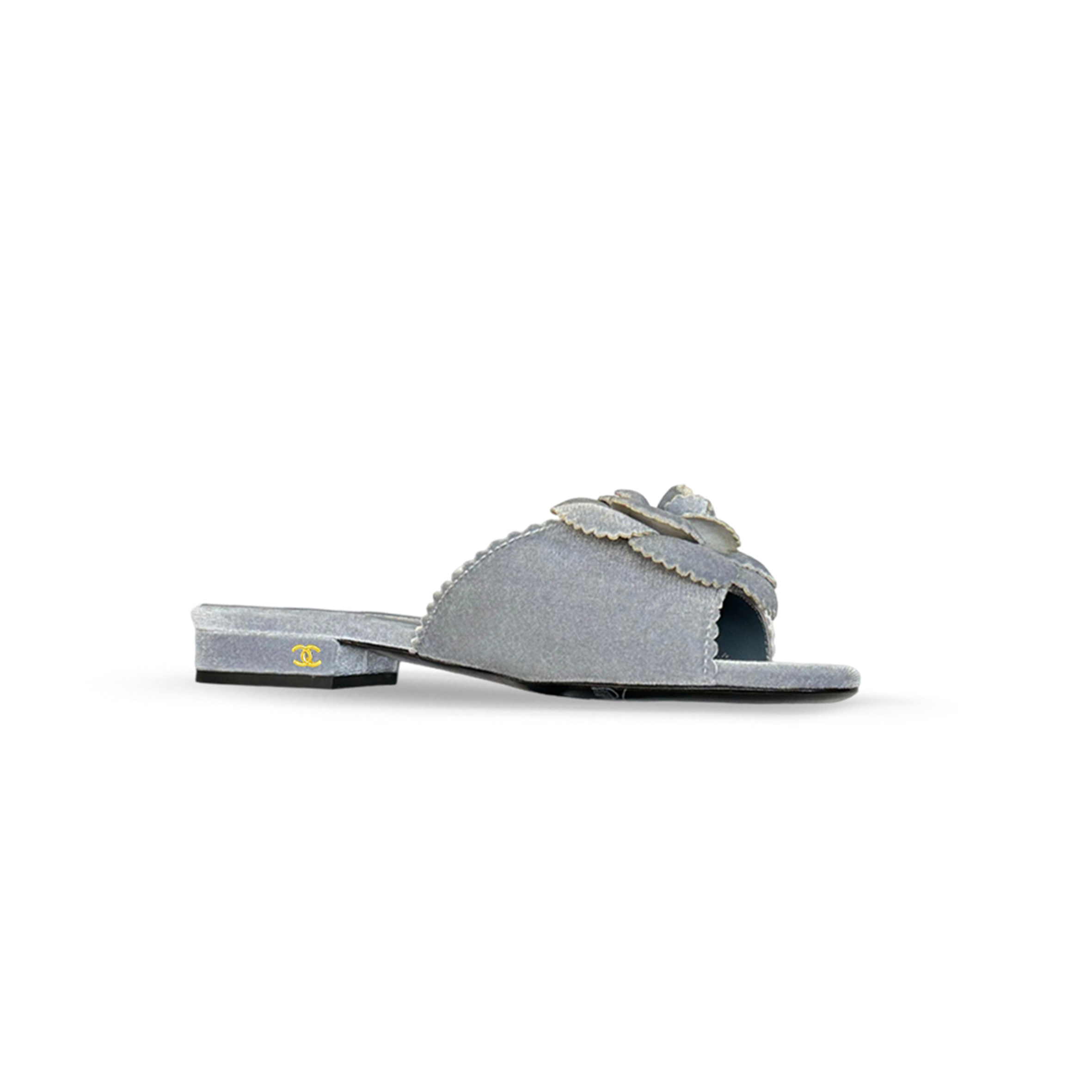 CHANEL 25B CAMELLIA SLIPPERS 